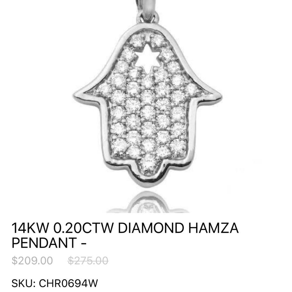Johnny Dang & Co diamond silver hamza pendant